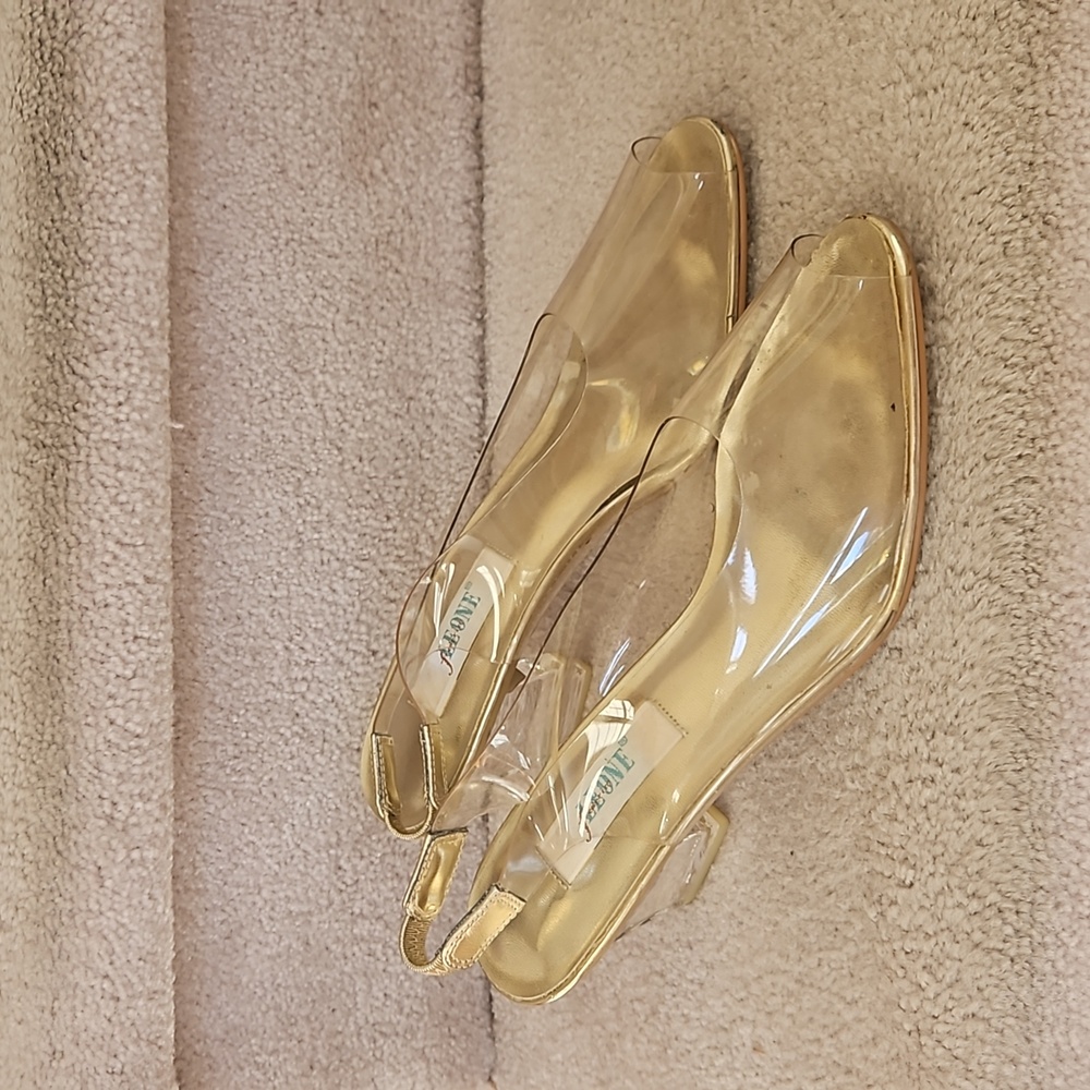 Clear gold shoes - size 11